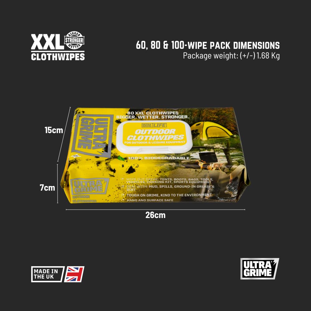 UltraGrime Life - Outdoor (80 XXL wipes)