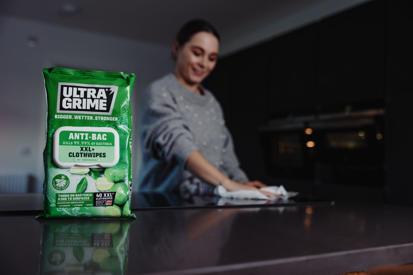 UltraGrime Life - Anti-Bac: Citrus (20 / 40 / 80 XXL wipes)