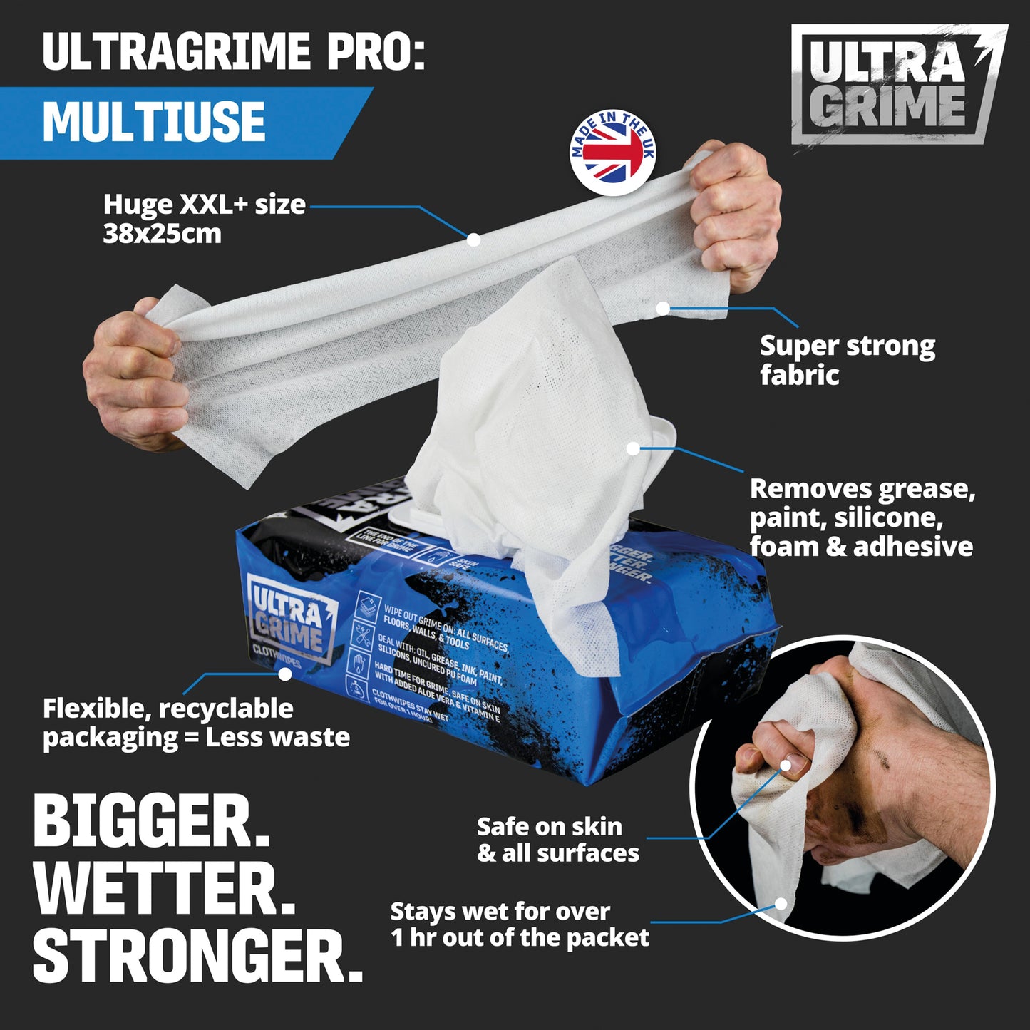 UltraGrime Pro - Multiuse (100 XXL wipes)
