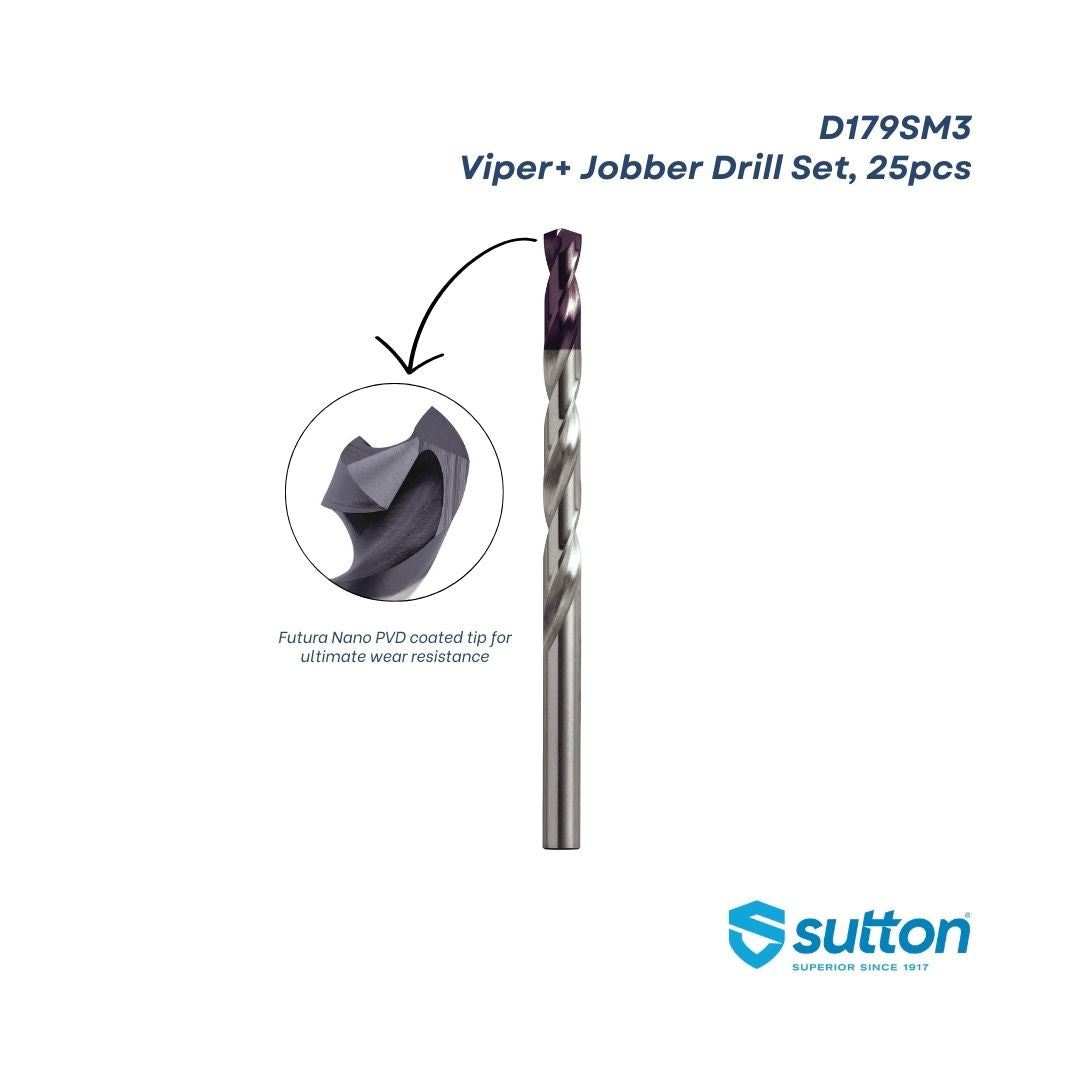 Sutton Viper+ Jobber Drill Bit Set, 25pcs