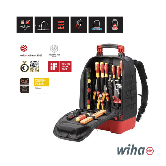 Wiha Tool Backpack, Electric 27-pc set