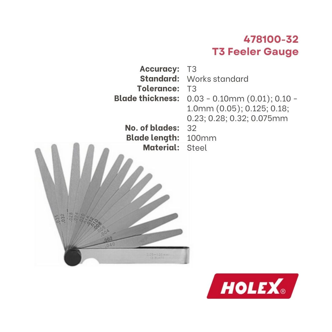 Holex Steel Feeler Gauge, T3