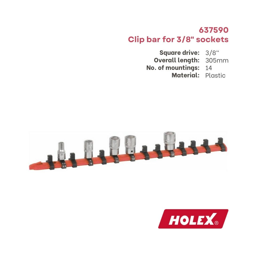 Holex Clip bar for 1/4", 3/8", 1/2" sockets